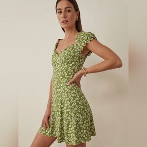 Reformation Pacey Dress Size 10 Green